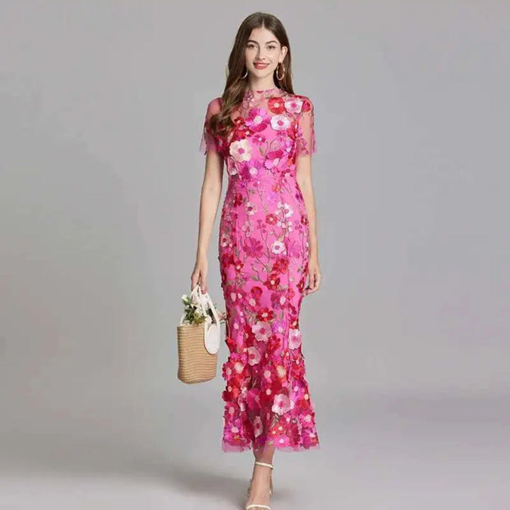 Vestido de Promoción de Encaje Bordado de Verano para Mujeres