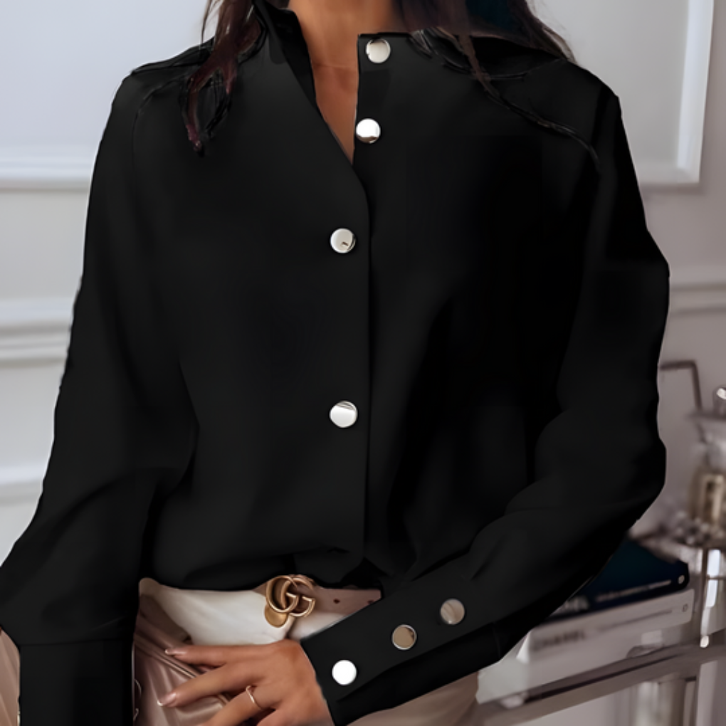 Camisa de Botón para Mujeres – Estilo Casual Acolchada