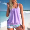 Conjunto de bikini estampado de cintura alta