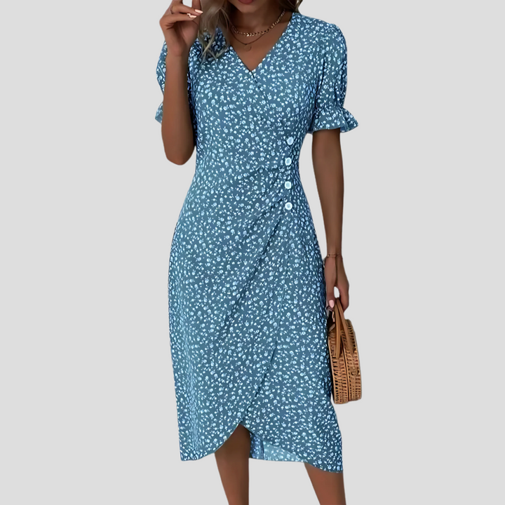Vestido midi floral elegante para mujer