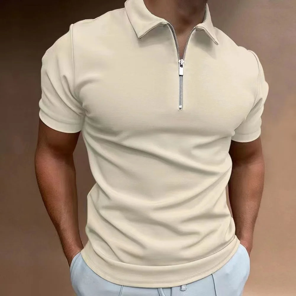 Sophisticación Moderna - Polo con Cuello Zip para Hombres