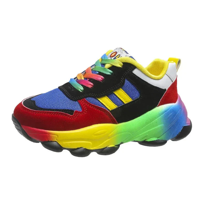 Zapatillas multicolores de moda con suela de plataforma