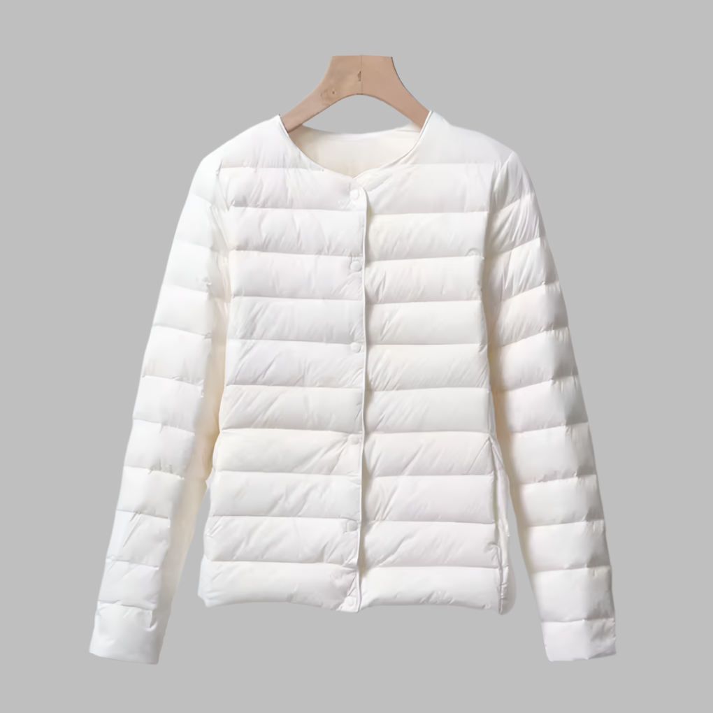 Abrigo Sin Cuello Primavera y Invierno para Mujeres
