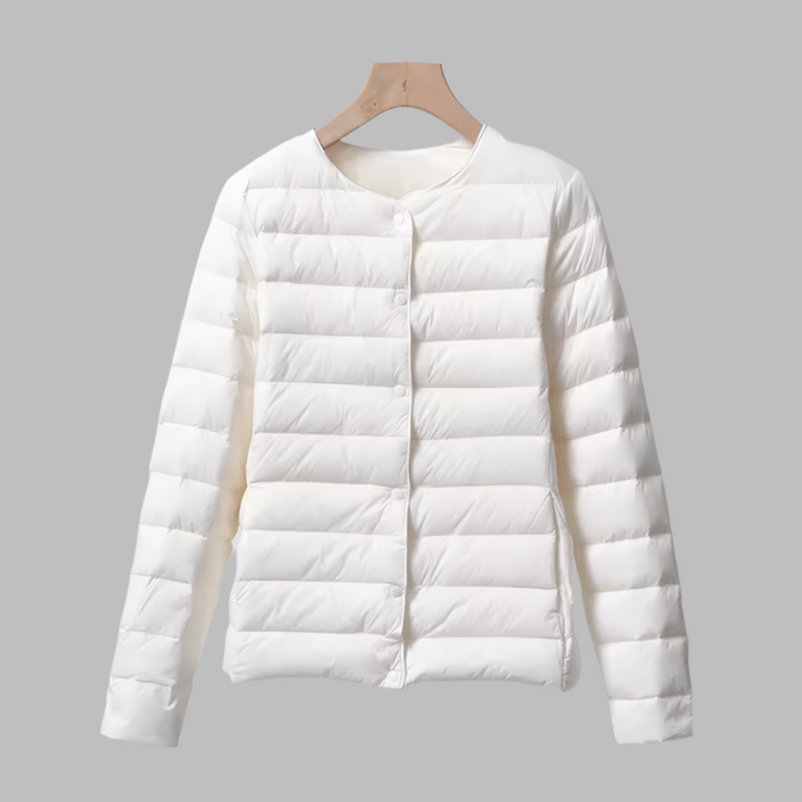 Abrigo Sin Cuello Primavera y Invierno para Mujeres