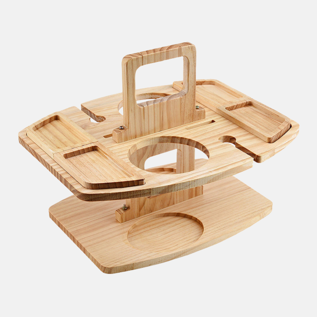 Mesa de picnic plegable de madera portátil, detalle de la madera