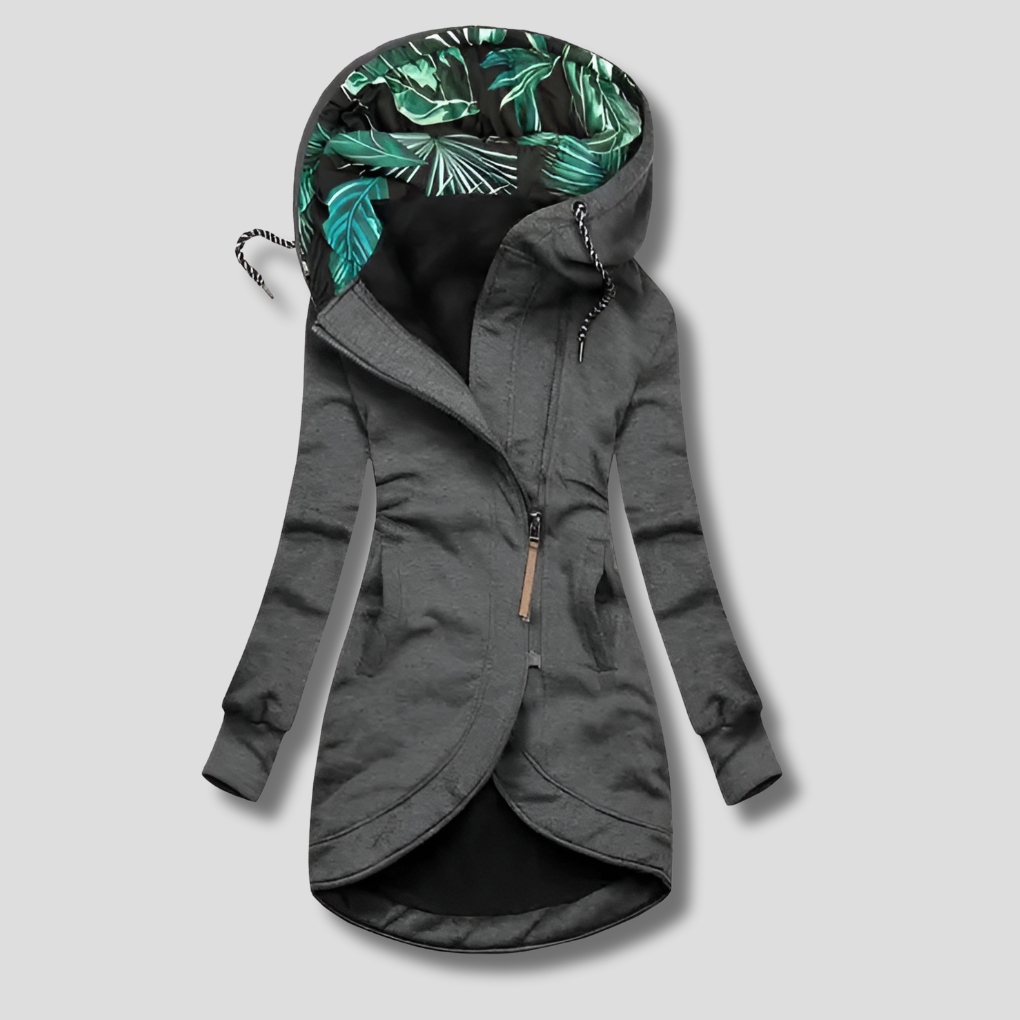 Chaqueta Con Capucha Con Cremallera Estilosa Para Mujeres