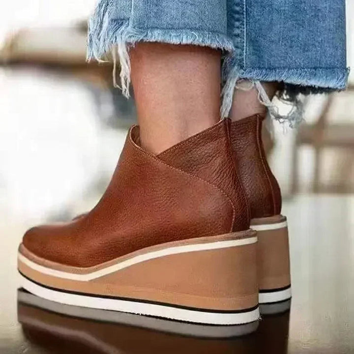 Botines de cuña para mujer con encanto vintage