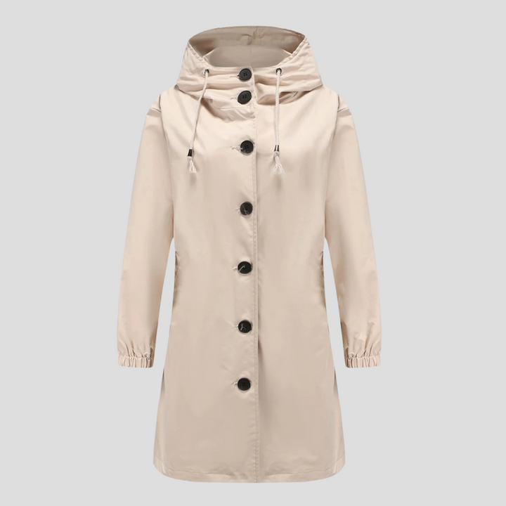Chaqueta impermeable con capucha para mujer