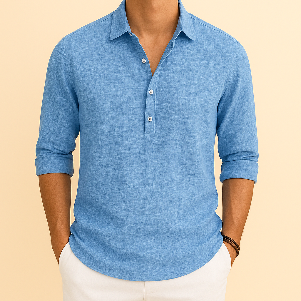 Camisa Casual de Manga Larga Suelta para Hombres