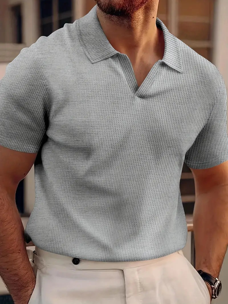 Camisa Polo Casual Masculina de Manga Corta