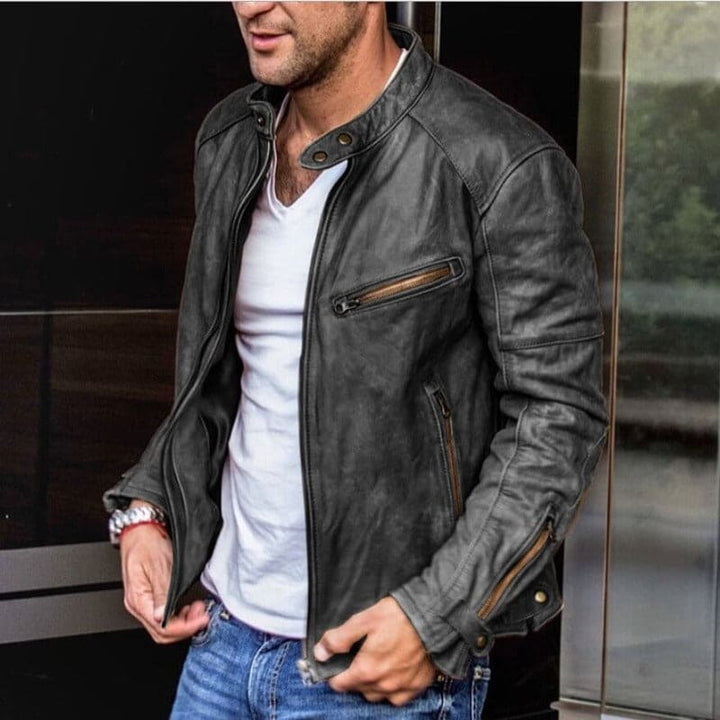 Max – Chaqueta de cuero elegante e impermeable para hombre