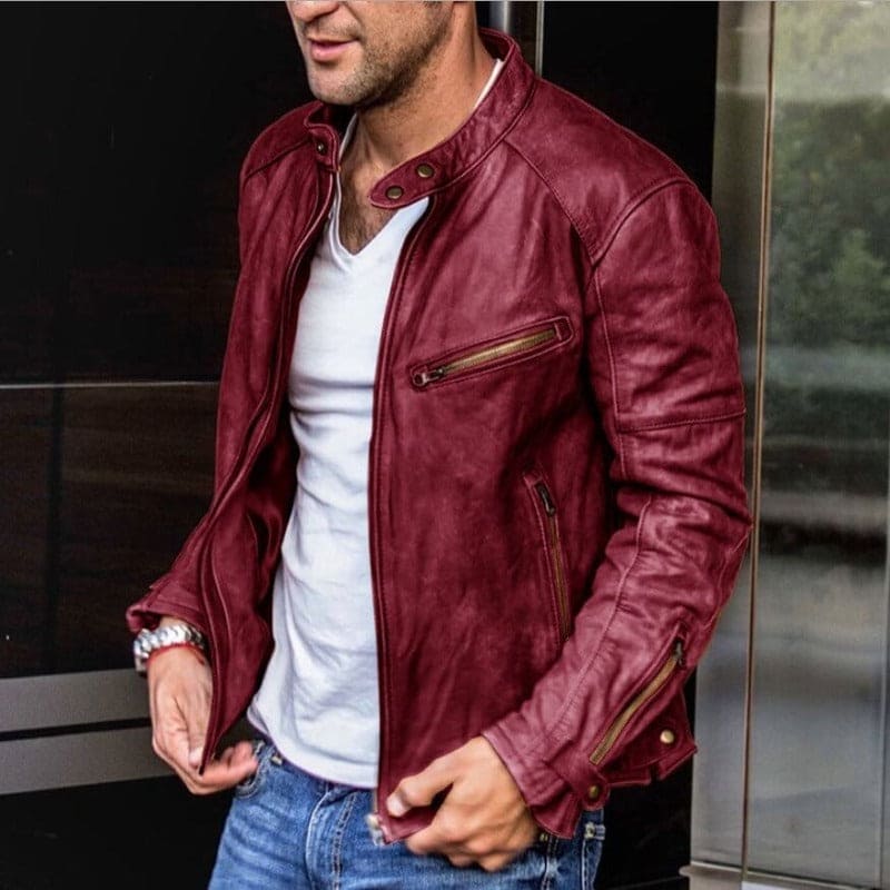 Max – Chaqueta de cuero elegante e impermeable para hombre