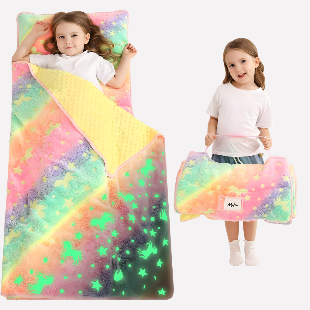 Esterilla de Siesta para Niños Pequeños con Almohada y Manta