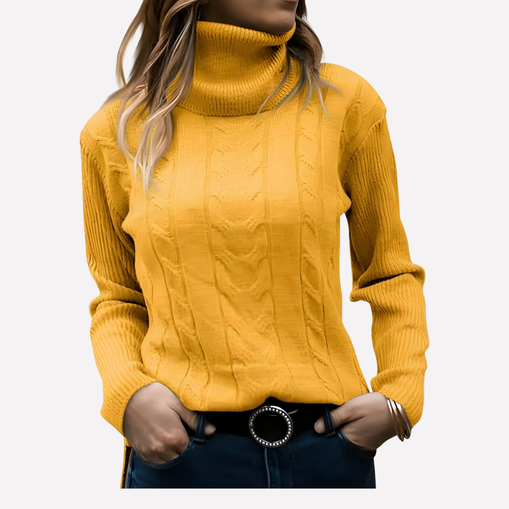 Suéter de Cuello Alto para Mujeres – Estilo Diario Relajado