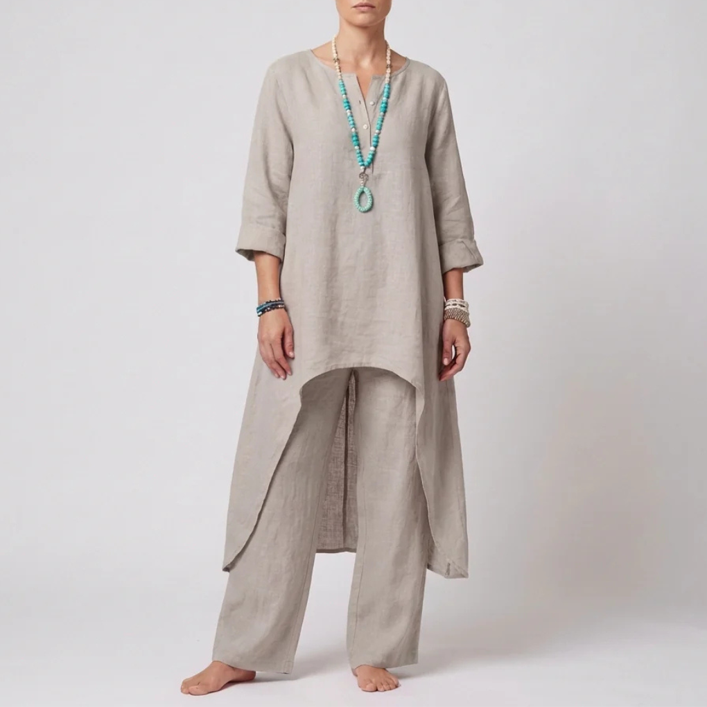 Conjunto de Túnica y Pantalones Sueltos para Mujeres