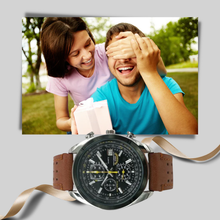 Reloj de Cuarzo para Hombres – Estilo Sutil con Diseño Resistente al Agua