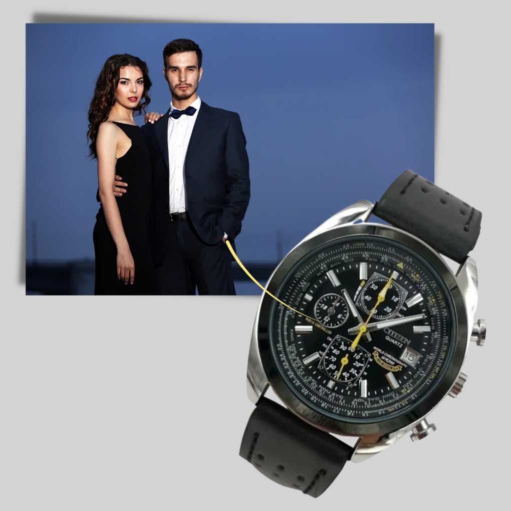 Reloj de Cuarzo para Hombres – Estilo Sutil con Diseño Resistente al Agua