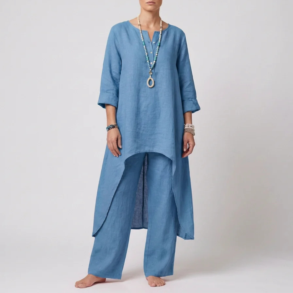 Conjunto de Túnica y Pantalones Sueltos para Mujeres