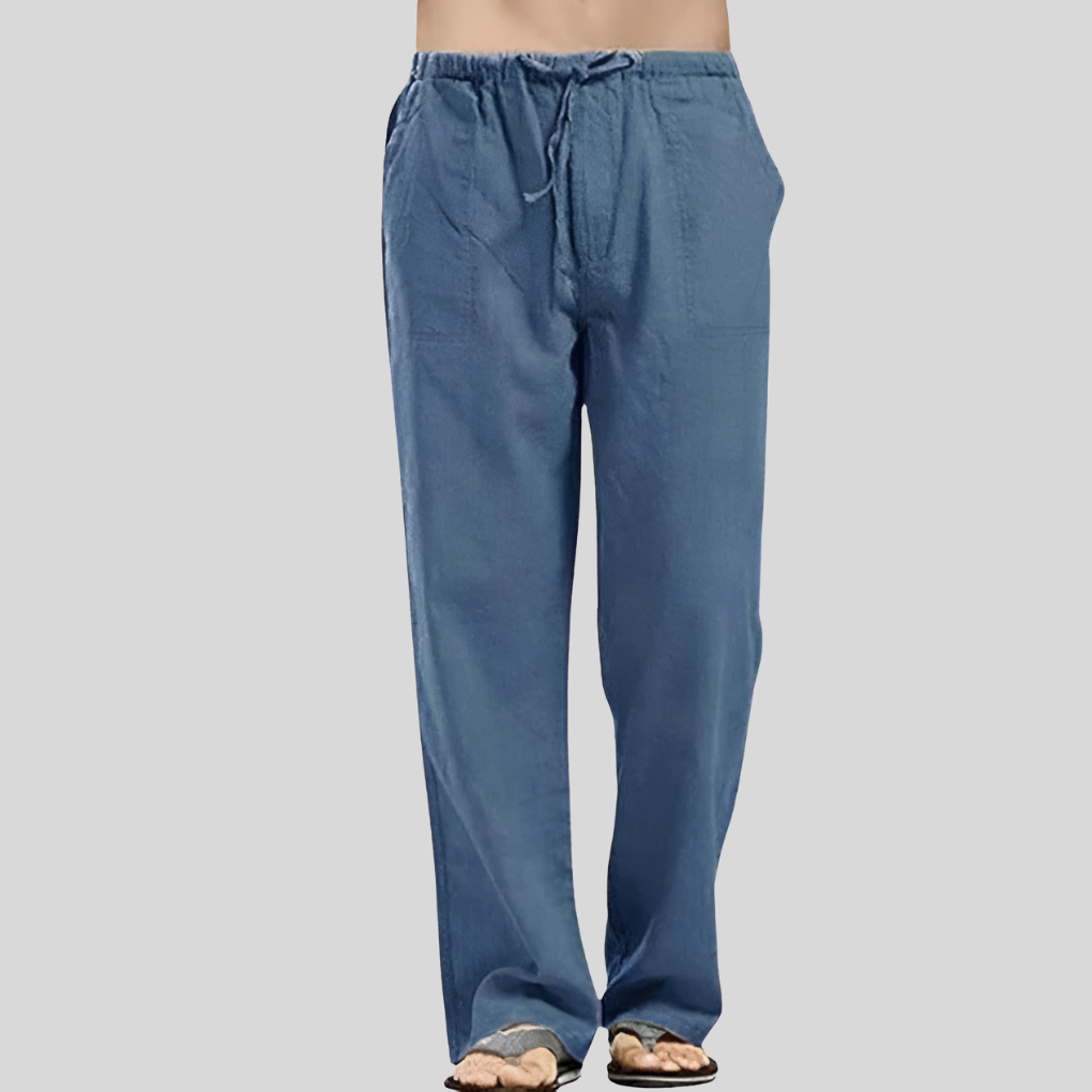 Pantalones de Lino Transpirables para Hombres con Ajuste Sobredimensionado