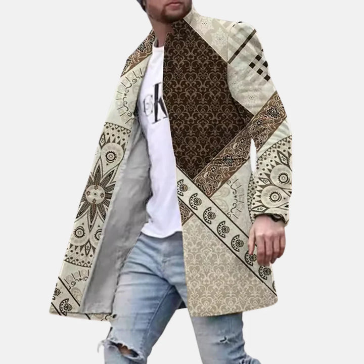 Abrigo con estampado urbano – Chaqueta casual y ajustable para hombre