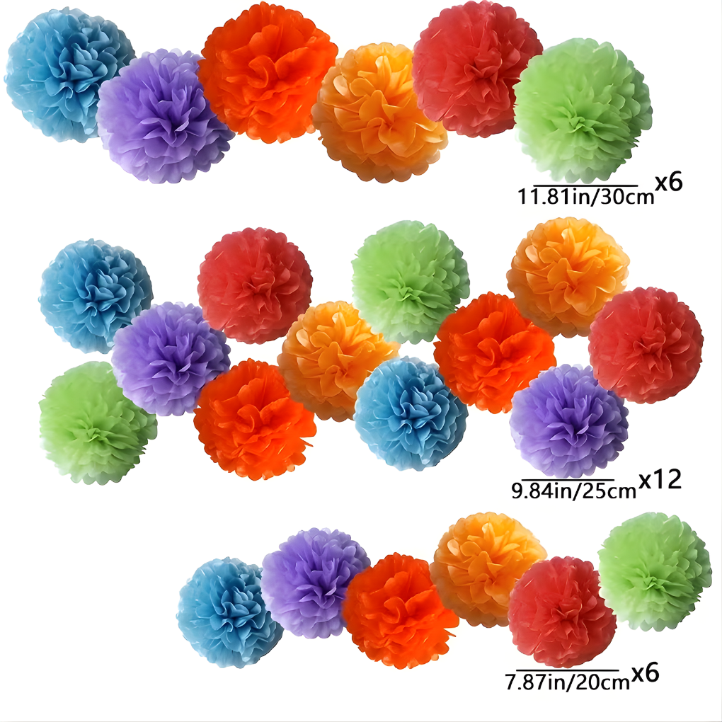 Conjunto de Guirnalda de Papel Flor y Globo de 24 Piezas