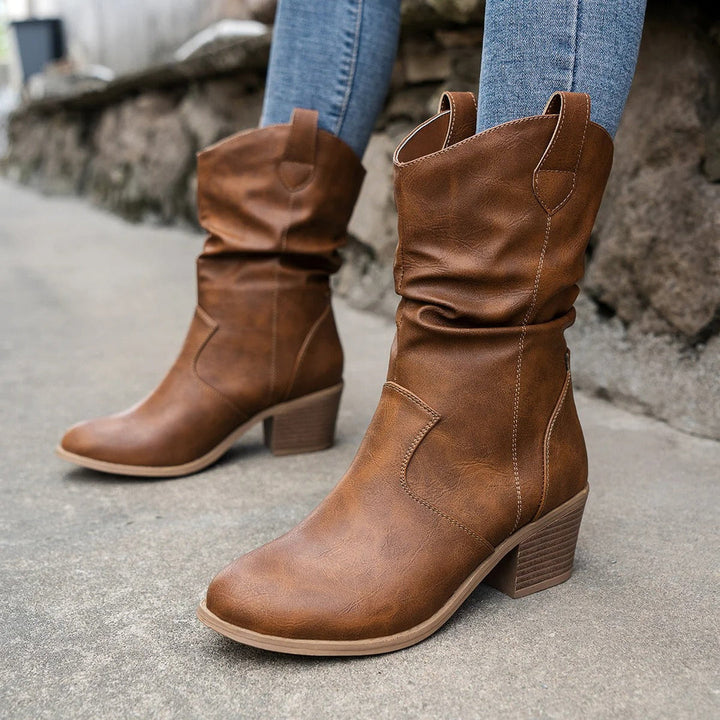 Botas vaqueras retro para mujer