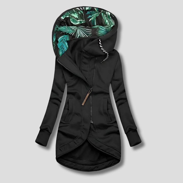 Chaqueta Con Capucha Con Cremallera Estilosa Para Mujeres