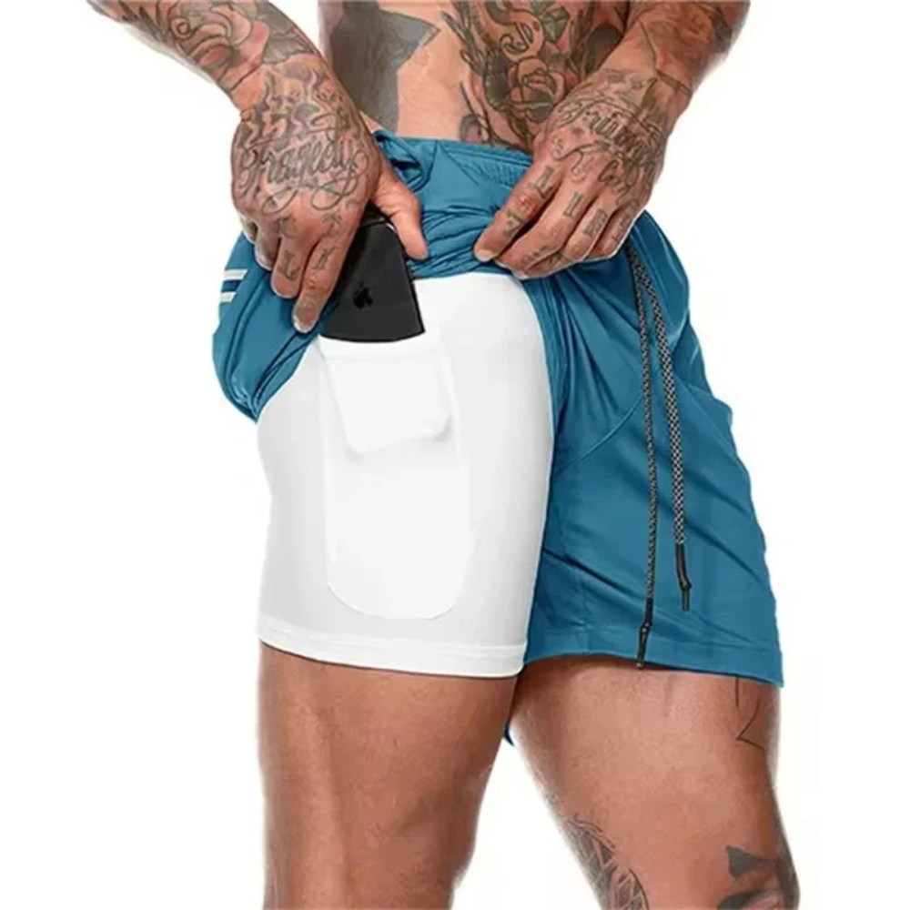Pantalones cortos deportivos 2 en 1 para hombre: diseñados para el rendimiento y la comodidad