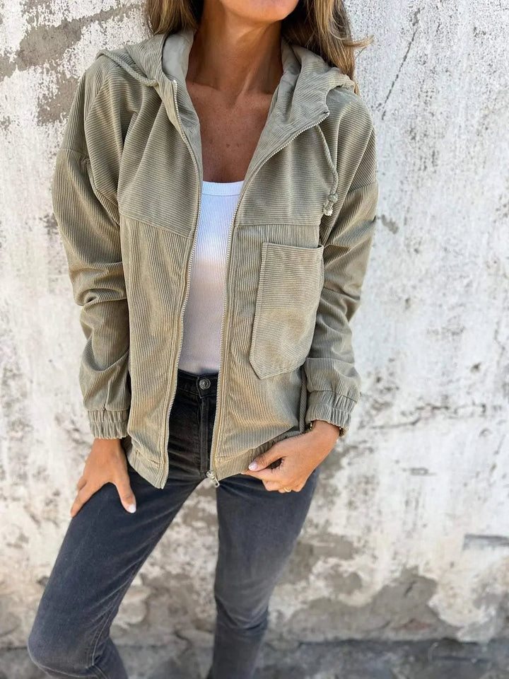 Chaqueta informal de pana con capucha