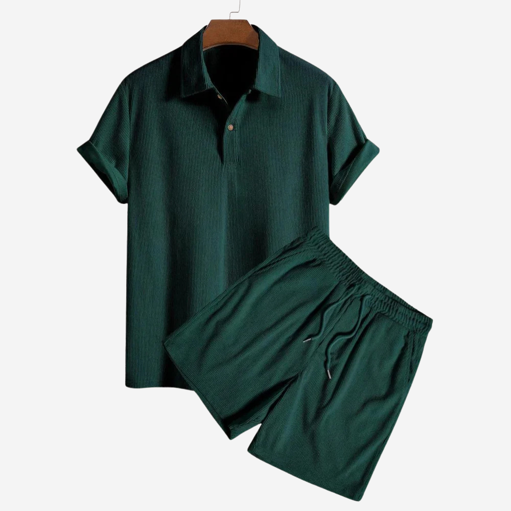 Camisa de sarga de manga corta para hombre