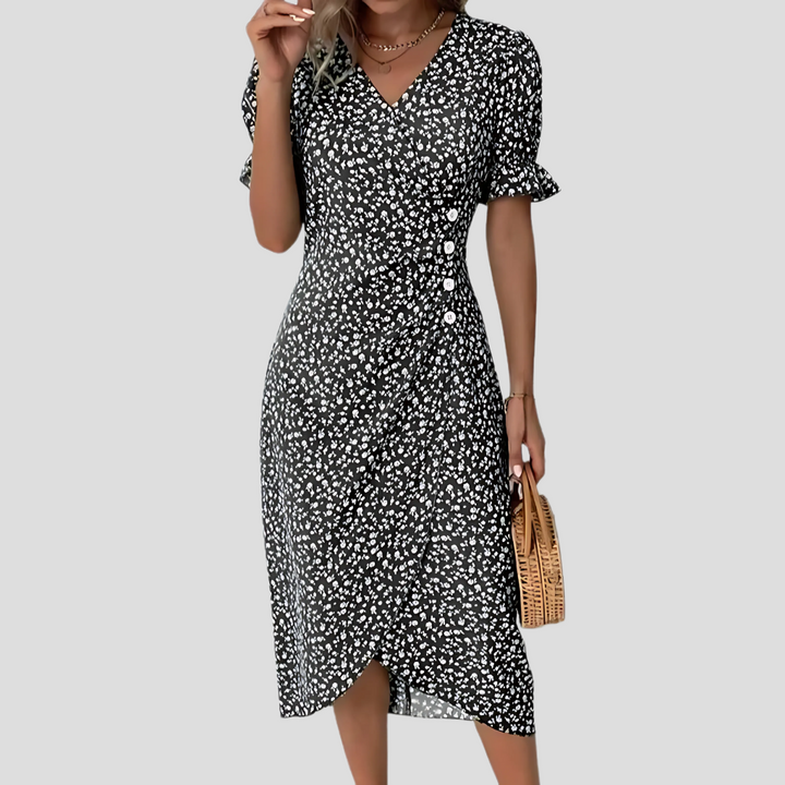 Vestido midi floral elegante para mujer