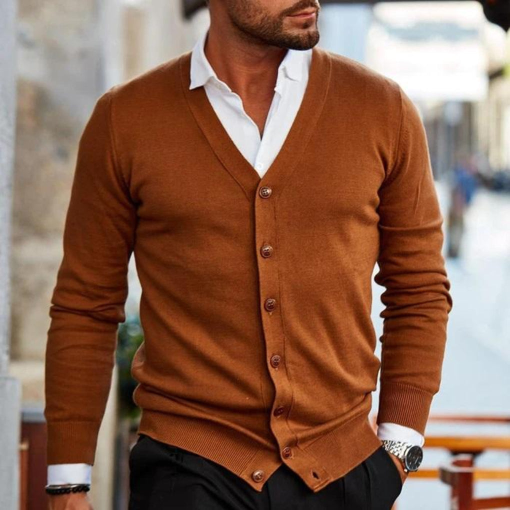Cardigan de Algodón para Hombres en Estilo Casual