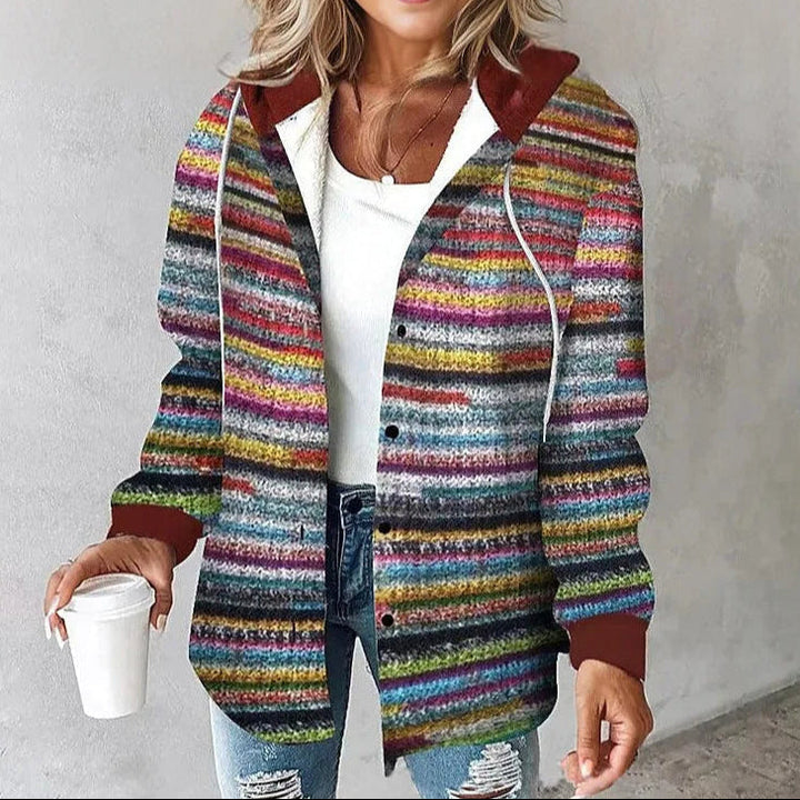 Chaqueta con Capucha a Cuadros para Mujeres