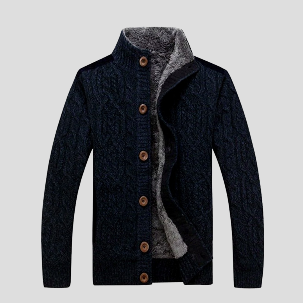 Chaqueta de Punto para Hombres – Forrada de Peluche para Mayor Calidez