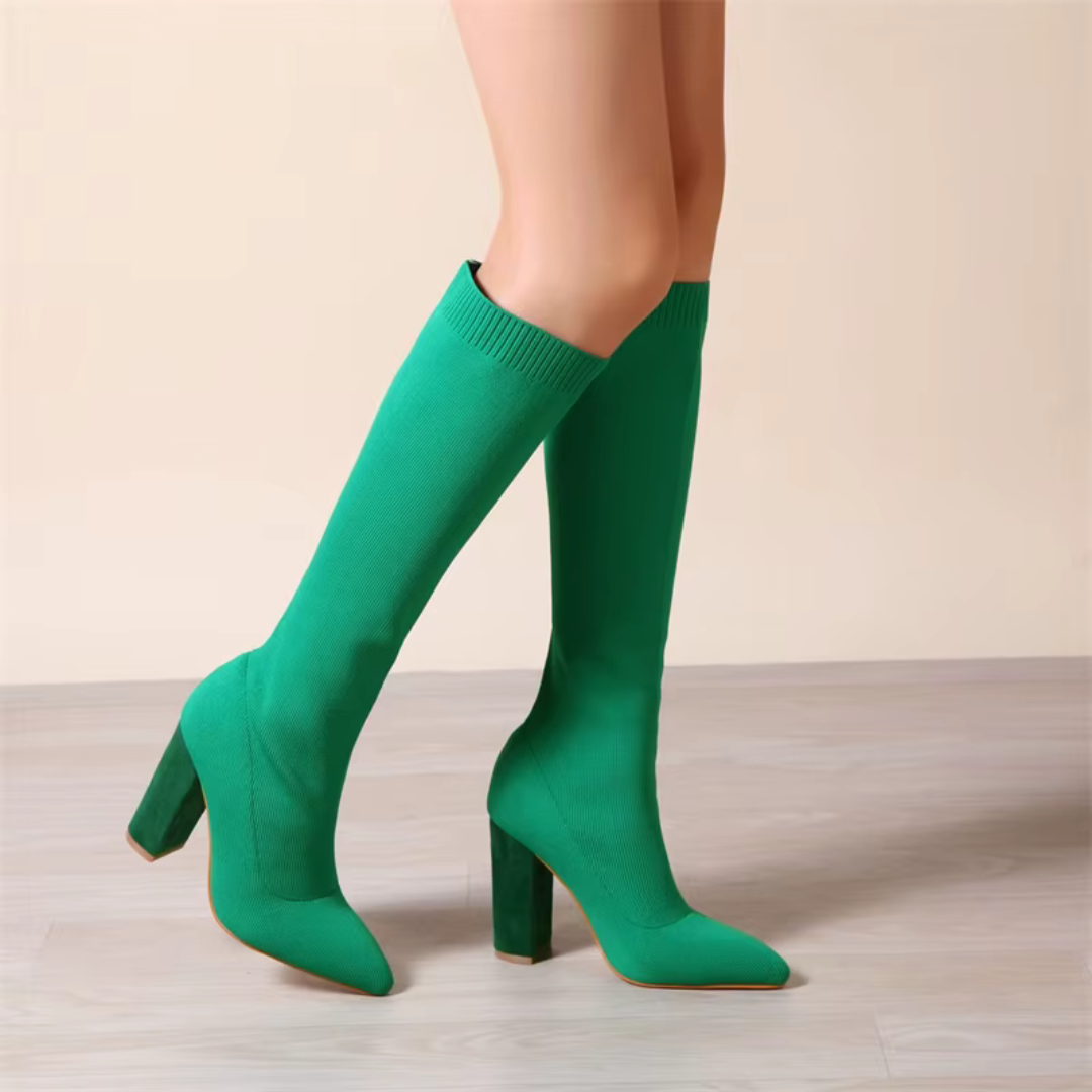 Botas elásticas hasta la rodilla para mujer