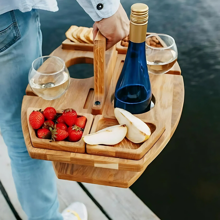 Mesa de picnic plegable de madera portátil
