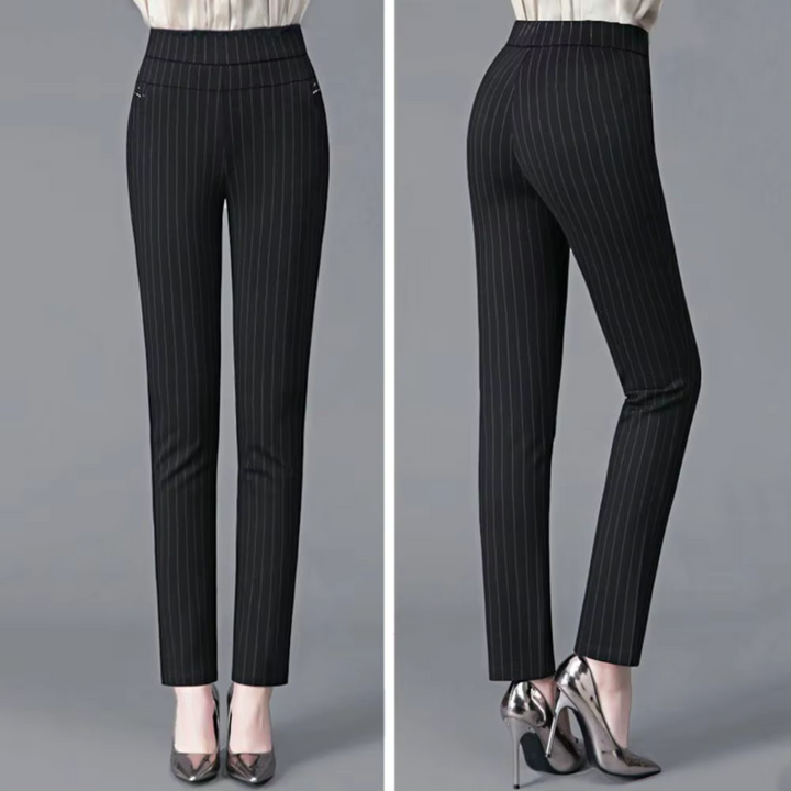 Pantalones elásticos de cintura alta con corte cómodo