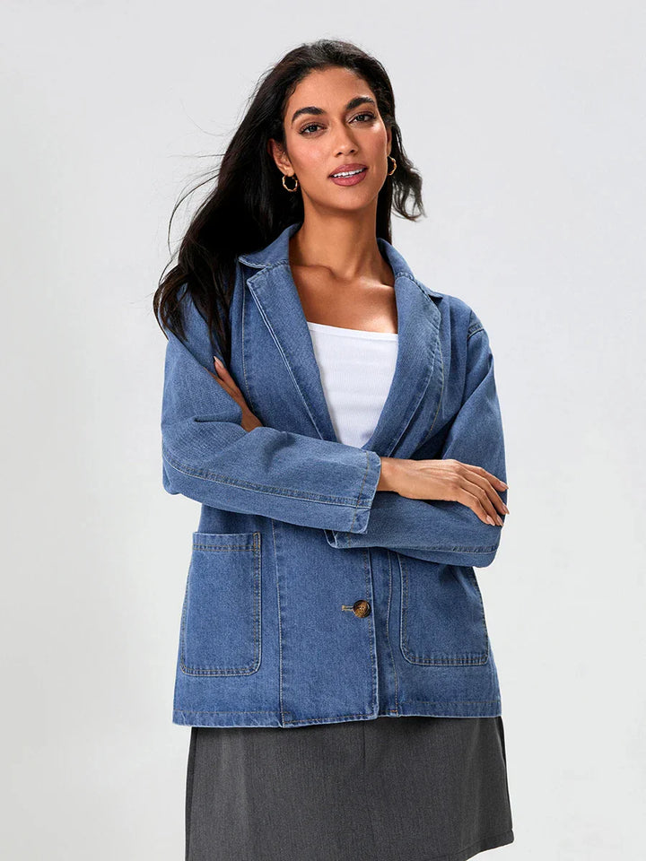 UrbanEdge – Blazer vaquero con corte clásico