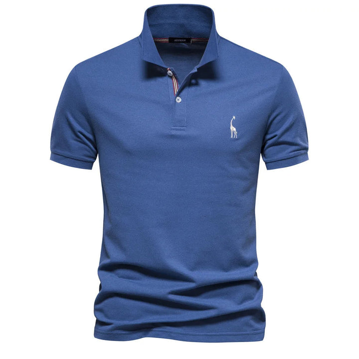 Polo de algodón de lujo con bordado de ciervo