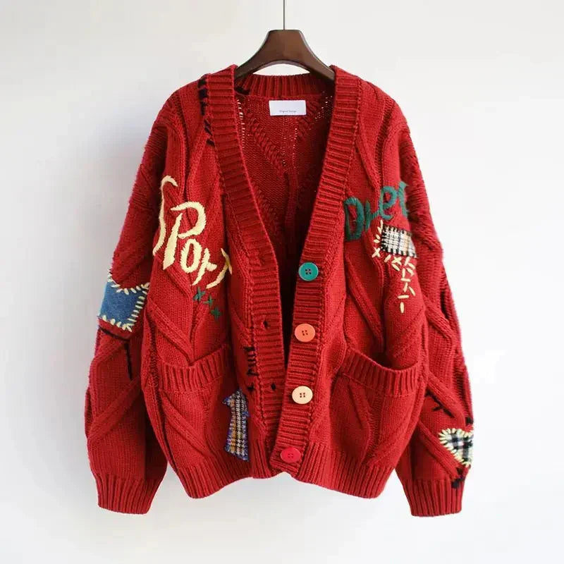 Cardigan de Punto con Cuello en V para Mujeres