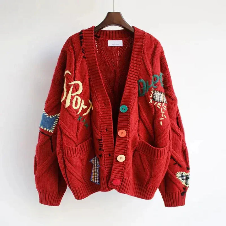 Cardigan de Punto con Cuello en V para Mujeres