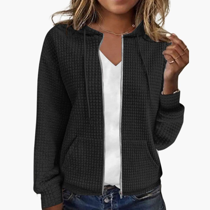 Sudadera con Cremallera para Mujeres con Capucha Ajustable