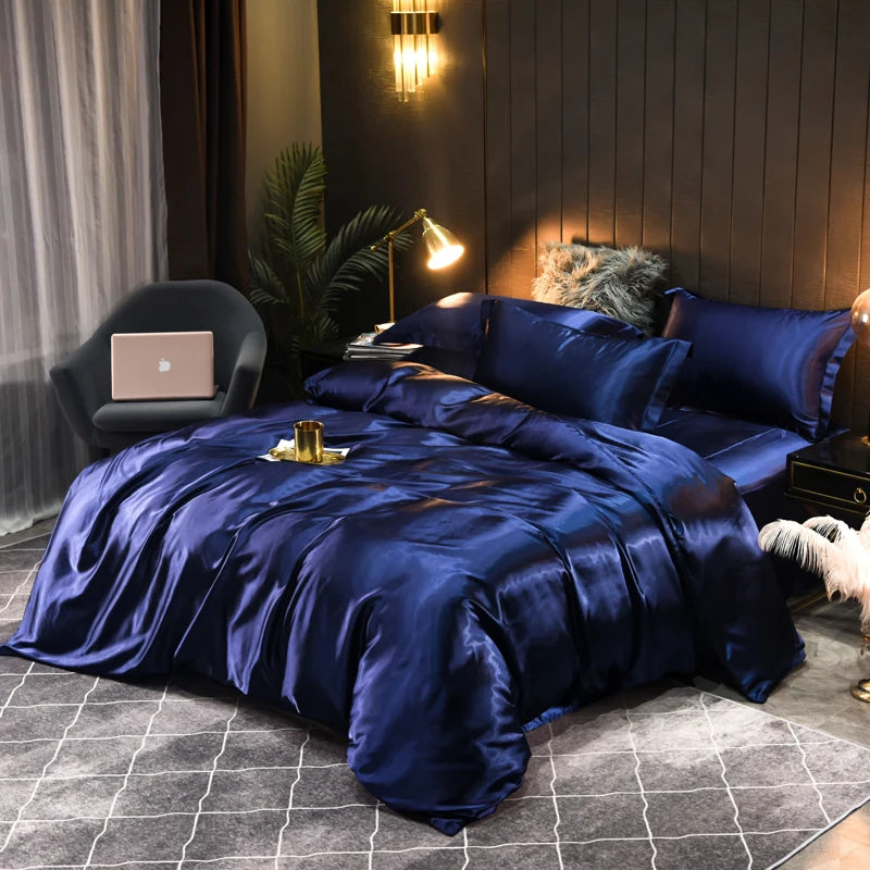 Juego de cama de satén sedoso: disfruta de un confort de lujo y un diseño elegante