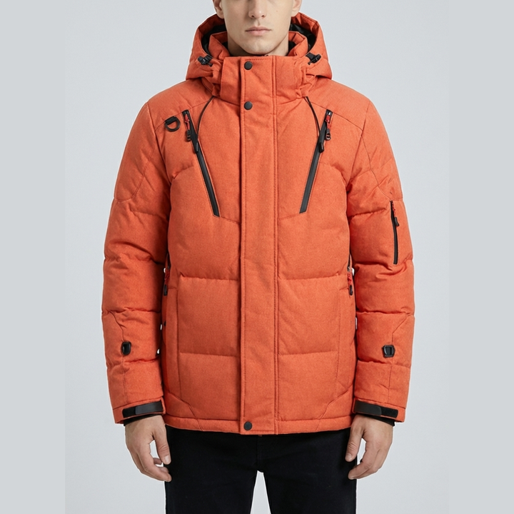 Chaqueta de Plumas con Capucha Acolchada para Hombres