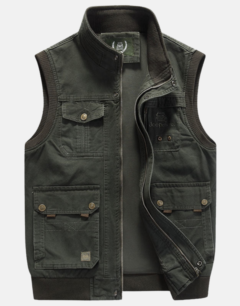 Chaleco utilitario de múltiples bolsillos para hombre