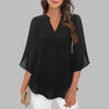 Top de Verano con Cuello en V y Mangas en Pétalo