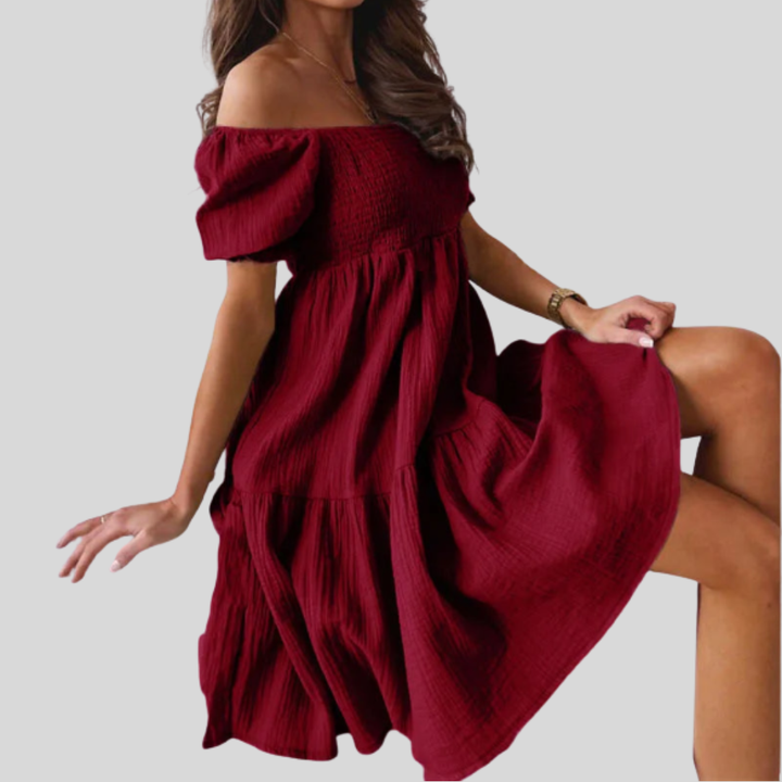 Vestido Mini Elegante de Un Hombro para Verano
