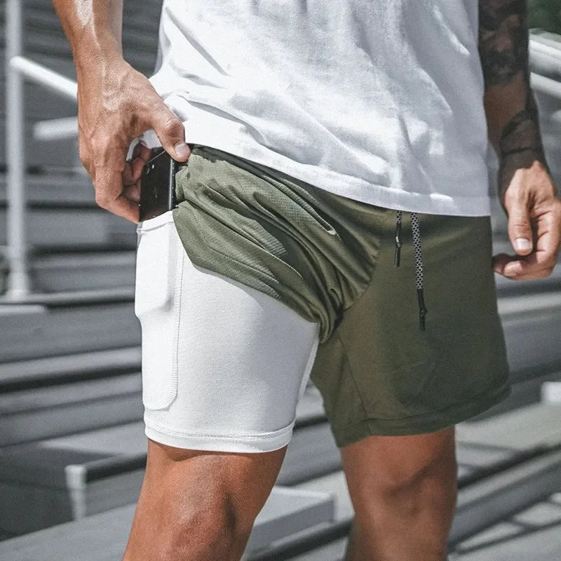Pantalones cortos deportivos 2 en 1 para hombre: diseñados para el rendimiento y la comodidad