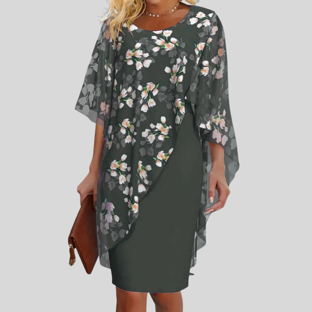 Vestido Chifón Floral Elegante – Estilo Gracioso con Imprimaciones Femeninas