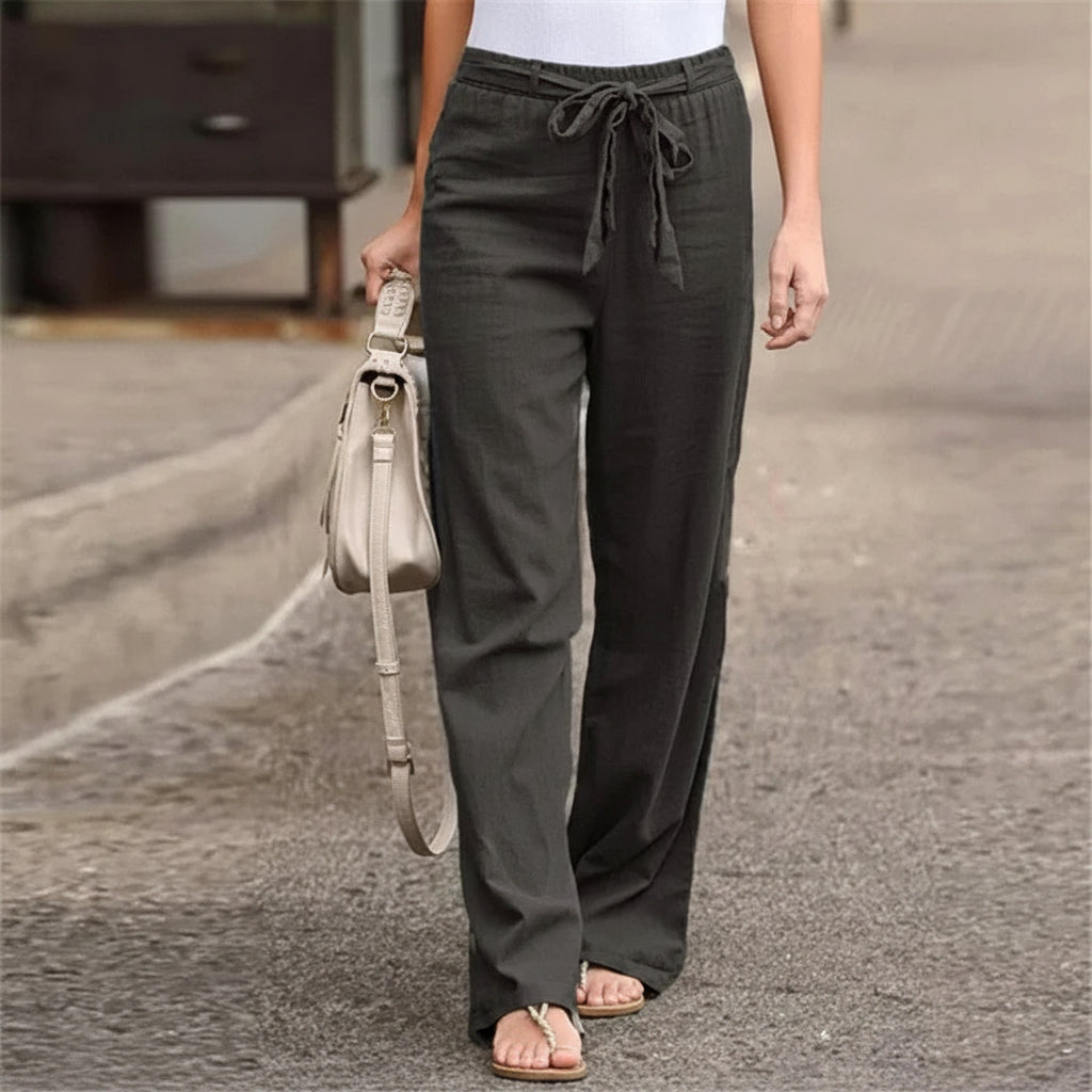Pantalones casuales de pierna ancha para mujer, imagen 2